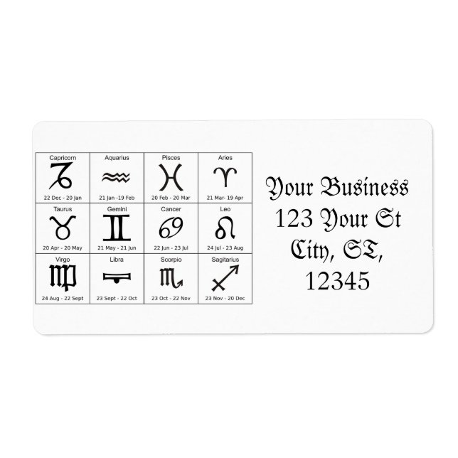 Zodiac Sol signerar Astrology Calendar Thunder_Cov Fraktsedel (Framsidan)