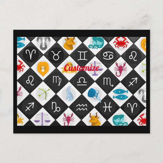 Zodiac Sol signerar Astrology Calendar Thunder_Cov Helg Vykort (Framsida)