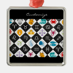 Zodiac Sol signerar Astrology Calendar Thunder_Cov Julgransprydnad Metall