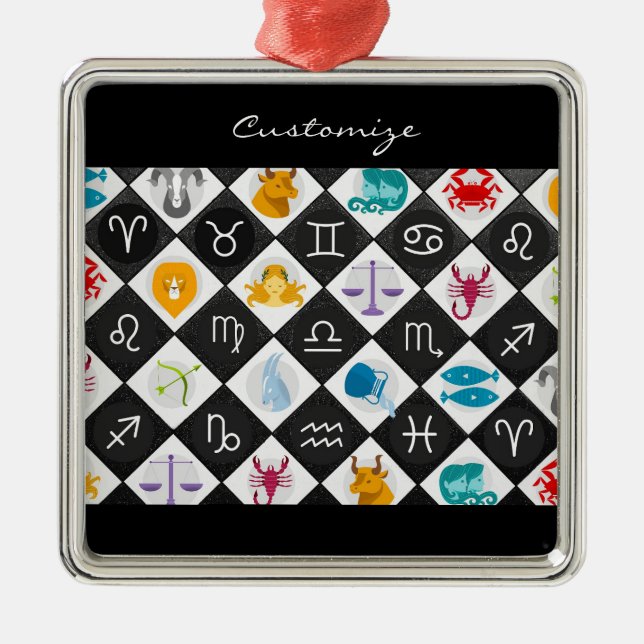 Zodiac Sol signerar Astrology Calendar Thunder_Cov Julgransprydnad Metall (Framsidan)