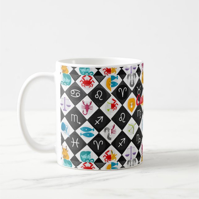 Zodiac Sol signerar Astrology Calendar Thunder_Cov Kaffemugg (Vänster)
