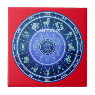 Zodiac Sol signerar Astrology Calendar Thunder_Cov Kakelplatta