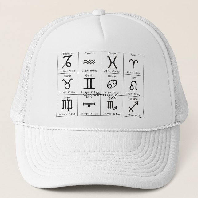Zodiac Sol signerar Astrology Calendar Thunder_Cov Keps (Framsida)