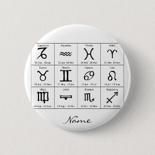Zodiac Sol signerar Astrology Calendar Thunder_Cov Knapp