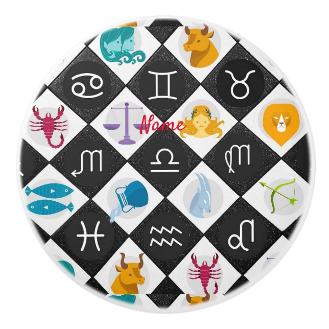 Zodiac Sol signerar Astrology Calendar Thunder_Cov Knopp (Framsidan)