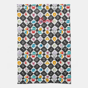 Zodiac Sol signerar Astrology Calendar Thunder_Cov Kökshandduk