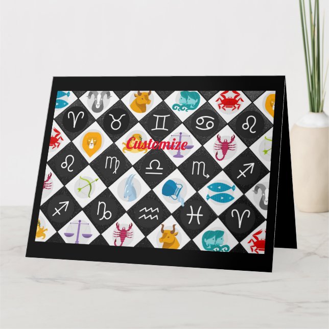 Zodiac Sol signerar Astrology Calendar Thunder_Cov Kort (Framsida)