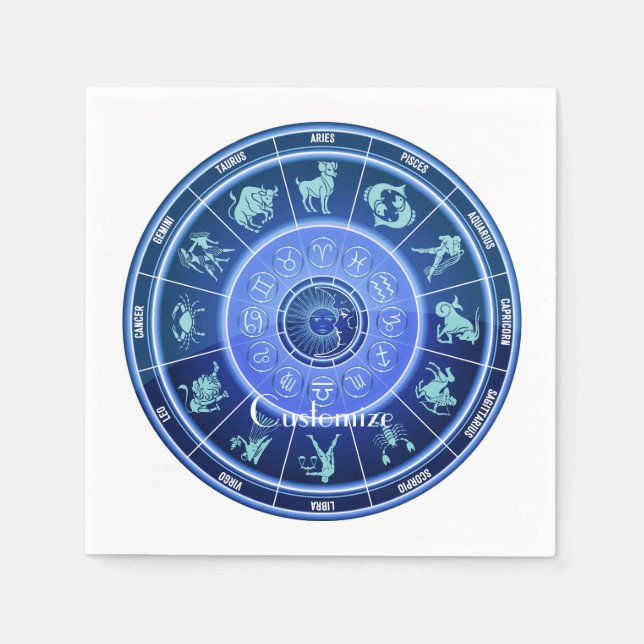 Zodiac Sol signerar Astrology Calendar Thunder_Cov Pappersservett (Framsidan)