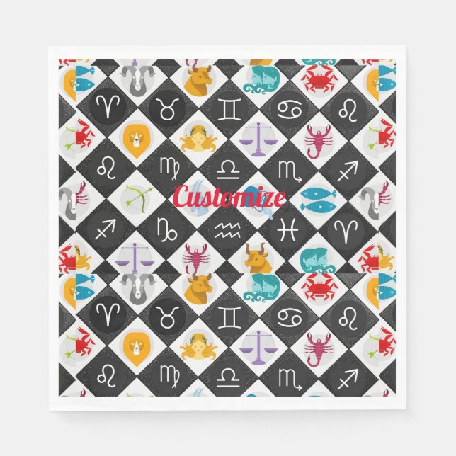 Zodiac Sol signerar Astrology Calendar Thunder_Cov Pappersservett (Framsidan)