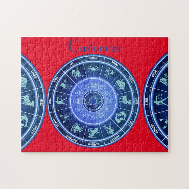 Zodiac Sol signerar Astrology Calendar Thunder_Cov Pussel (Horisontell)