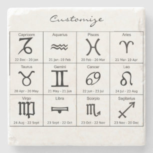 Zodiac Sol signerar Astrology Calendar Thunder_Cov Stenunderlägg
