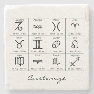 Zodiac Sol signerar Astrology Calendar Thunder_Cov Stenunderlägg