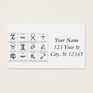 Zodiac Sol signerar Astrology Calendar Thunder_Cov Visitkort