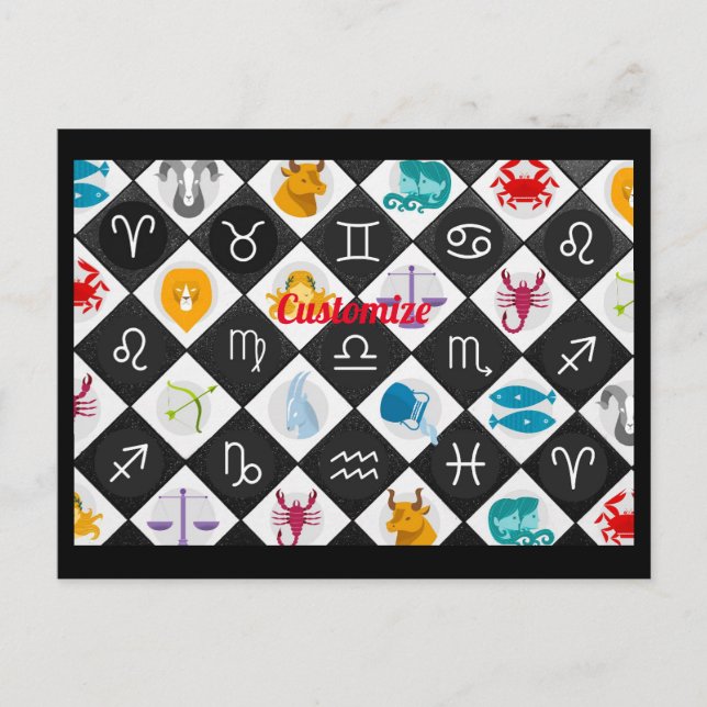 Zodiac Sol signerar Astrology Calendar Thunder_Cov Vykort (Framsida)