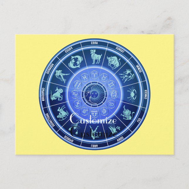 Zodiac Sol signerar Astrology Calendar Thunder_Cov Vykort (Framsida)
