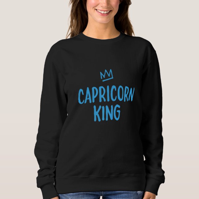 Zodiac Star Sign Astrology Horoscope  King Caprico T Shirt (Framsida)