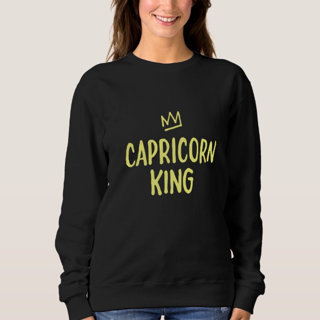 Zodiac Star Sign Astrology Horoscope  King Caprico T Shirt (Framsida)