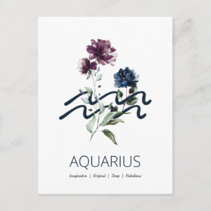 Zodiac Stjärntecken Aquarius Vykort