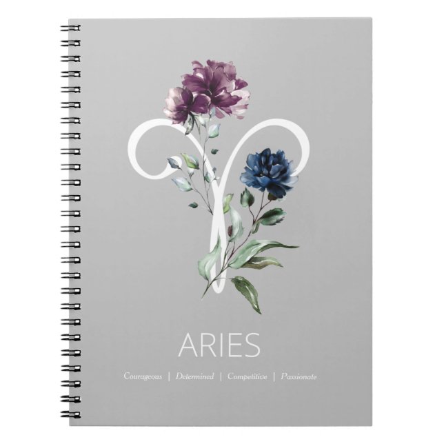 Zodiac Stjärntecken Aries Anteckningsbok (Framsidan)