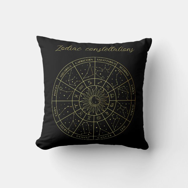 Zodiac stjärntecken horoscope-konstellationer kart kudde (Framsida)
