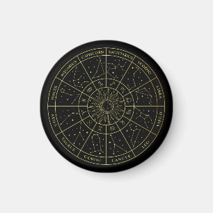 Zodiac stjärntecken horoscope-konstellationer kart magnet
