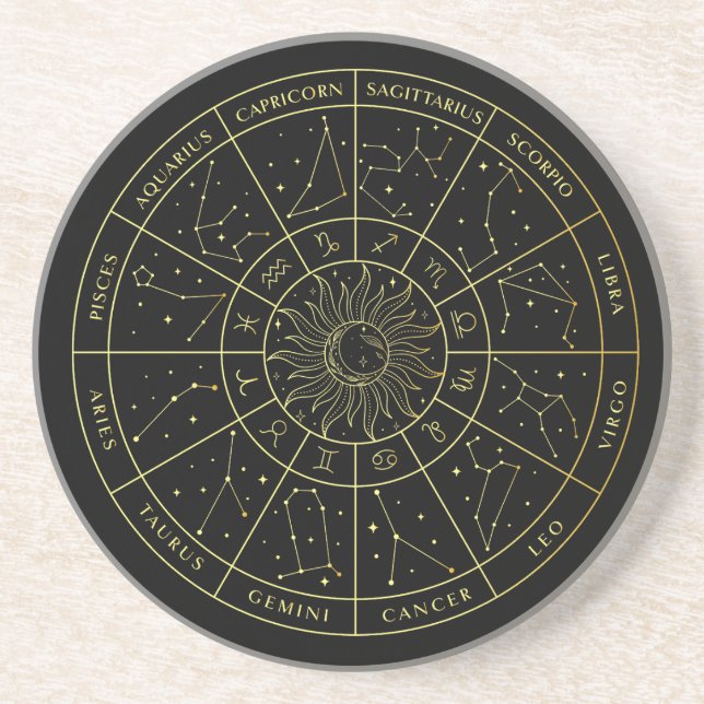 Zodiac stjärntecken horoscope-konstellationer kart underlägg (Framsidan)