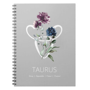 Zodiac Stjärntecken Taurus Anteckningsbok