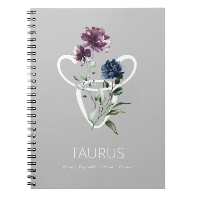 Zodiac Stjärntecken Taurus Anteckningsbok (Framsidan)