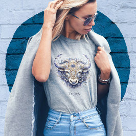 Zodiac Symbol Celestial Bull Fantasy Taurus Womens T Shirt