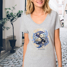 Zodiac Symbol Fish Celestial Fantasy Womens T Shirt