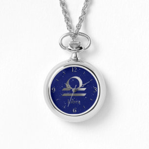 Zodiac-symbol för Libra på Deep Midnight Blue Armbandsur