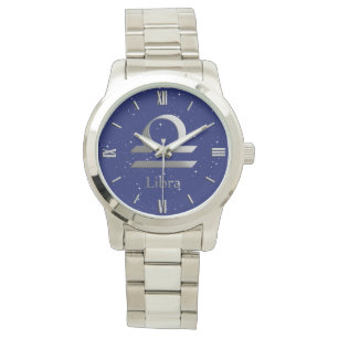 Zodiac-symbol för Libra på Deep Midnight Blue Armbandsur