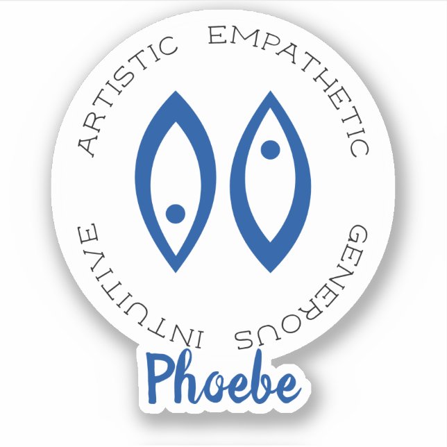 Zodiac Symbol Pisces Klistermärken (Framsida)