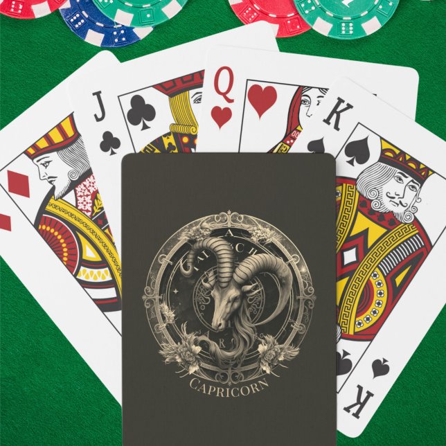 Zodiac Symbol Sea Goat Celestial Fantasy Capricorn Casinokort (Skapare uppladdad)