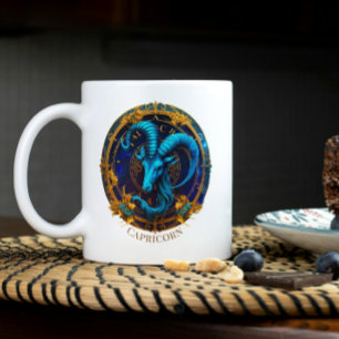 Zodiac Symbol Sea Goat Celestial Fantasy Capricorn Två-Tonad Mugg