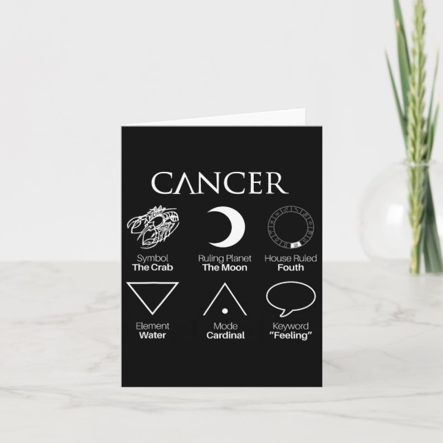 Zodiac-symboler för cancerastrologi kort (Framsida)