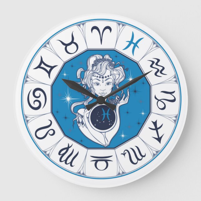 Zodiac Symbols Stor Klocka (Framsida)