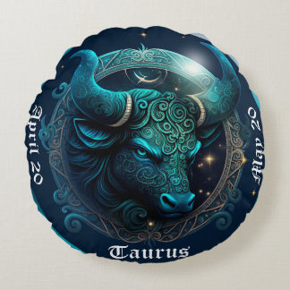 Zodiac Tauras-daterad runda fyllning Rund Kudde