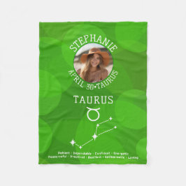 Zodiac Taurus Anpassningsbar Birthday Photo Astrol Fleecefilt