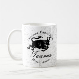 Zodiac Taurus Anpassningsbar Black White Astrology Kaffemugg