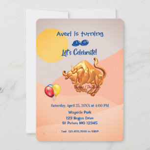 Zodiac Taurus Birthday (20 april-20 maj) Inbjudningar