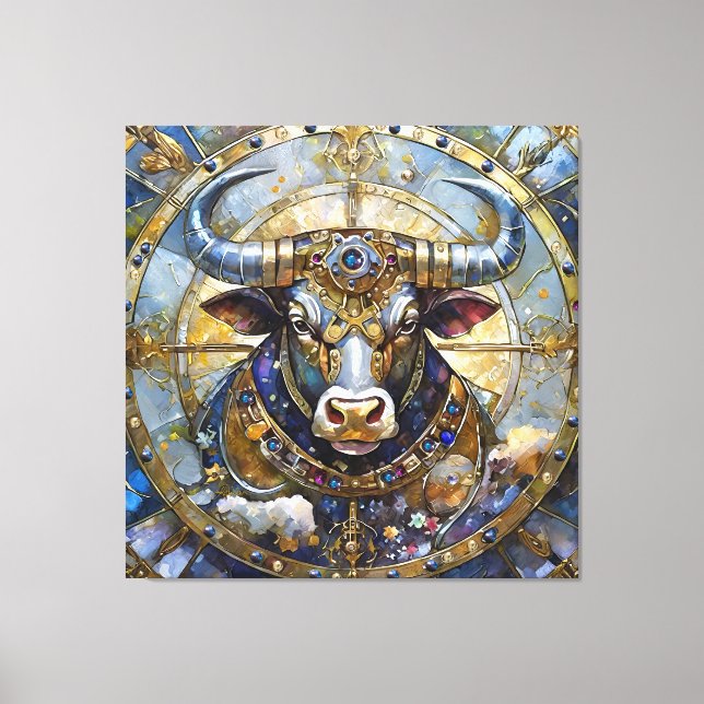 Zodiac - Taurus Bull Canvastryck (Framsida)