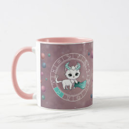 Zodiac Taurus Cute Cat Wheel Planet Astrology Mugg
