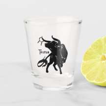 Zodiac Taurus Frosted Glass