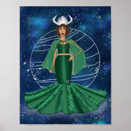 Zodiac Taurus Goddess med reguling Planet Venus Poster