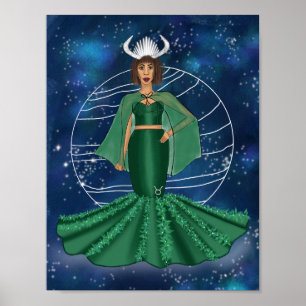Zodiac Taurus Goddess med reguling Planet Venus Poster