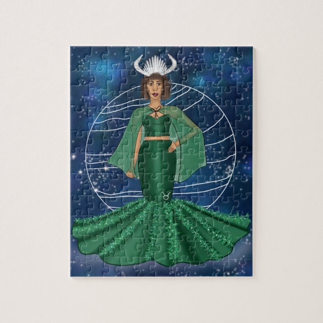 Zodiac Taurus Goddess med reguling Planet Venus Pussel (Vertikal)