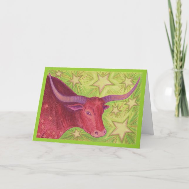 Zodiac Taurus hälsning-kort Kort (Framsida)