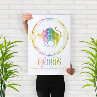 Zodiac Taurus-kompatibilitetsdesign Poster