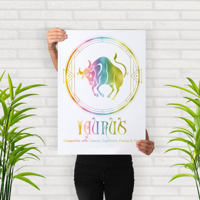 Zodiac Taurus-kompatibilitetsdesign Poster (Skapare uppladdad)